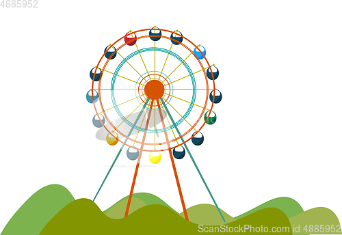 Image of Giant Ferris vector or color illustration