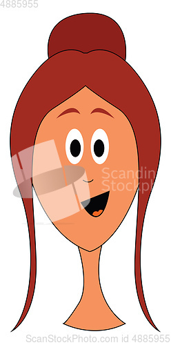 Image of Smiling girl vector or color illustration