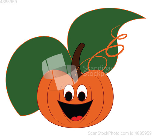 Image of A happy pumpkin vector or color illustration