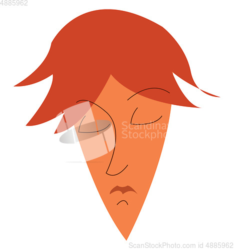 Image of Man with pointed chin vector or color illustration