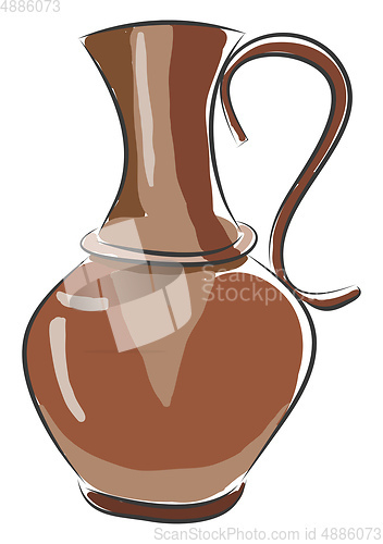 Image of Brown antique jug  vector illustration on white background 