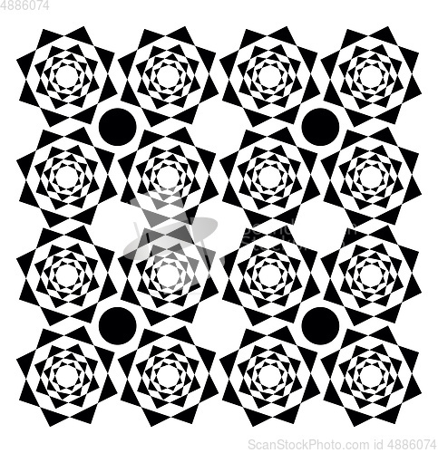 Image of Black and white kaleidoscopic design vector or color illustratio