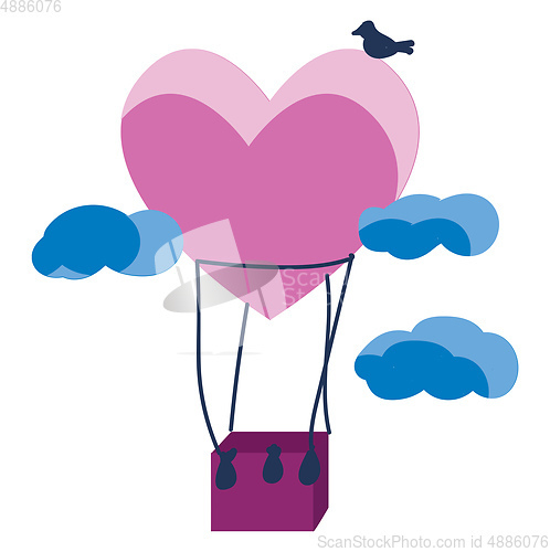 Image of A gift box with a heart-shaped floating balloon symbolizes valen