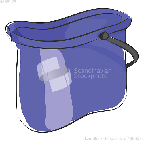 Image of Blue bucket vector illustration on white background.