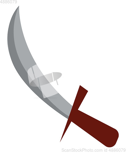 Image of Knife with wooden handle vector or color illustration