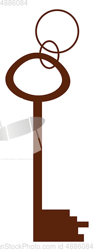 Image of An old key vector or color illustration