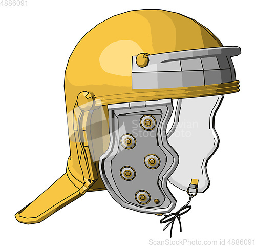 Image of Yellow firefighter helmet vector illustration on white backgroun