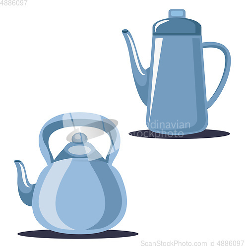 Image of Tea Pot and water jug vector color illustration.