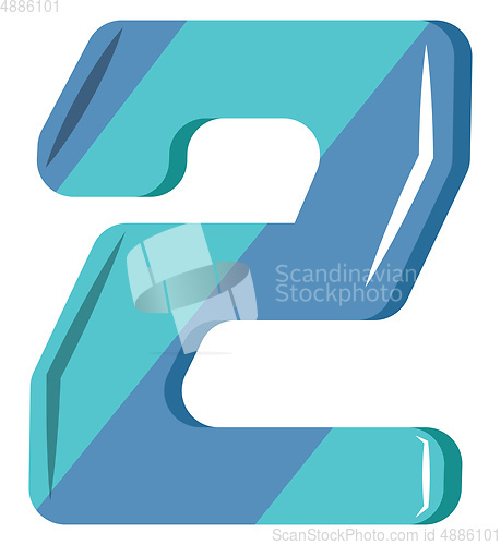 Image of Blue number two illustration vector on white background