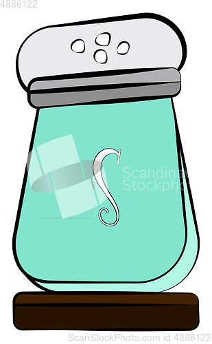 Image of Blue table salt shaker vector or color illustration
