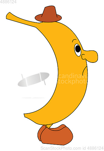Image of Emoji of a sad banana vector or color illustration