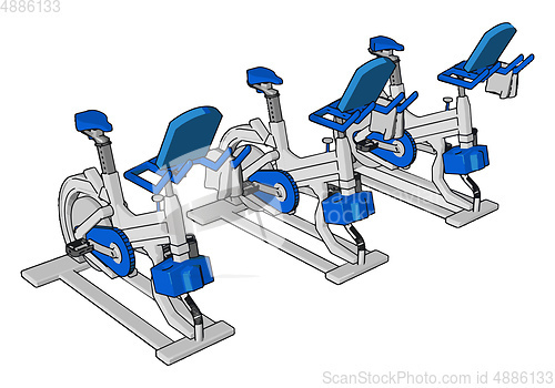 Image of Many exercise in gym vector or color illustration