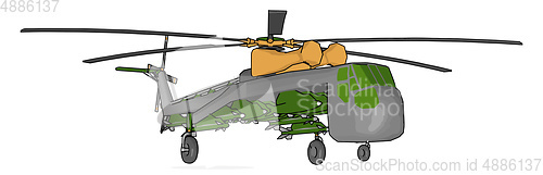 Image of Helicopter; a type of airplane and its unique features vector or