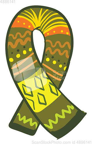Image of Multi-colored cartoon scarf vector or color illustration
