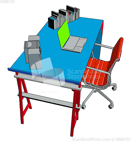 Image of Table and chair vector or color illustration