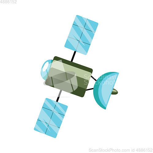 Image of Green and blue satellite vector illustration on white background