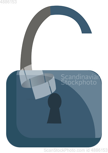 Image of Unlocked blue hang lock vector illustration on white background 