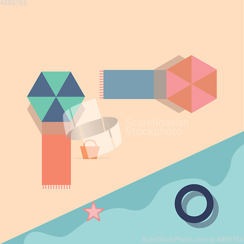 Image of Summer beach vector or color illustration
