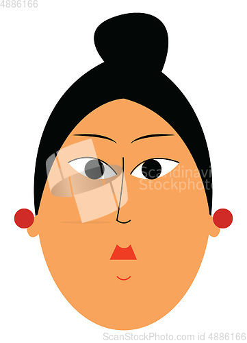 Image of Cartoon Asian girl vector illustration on white background