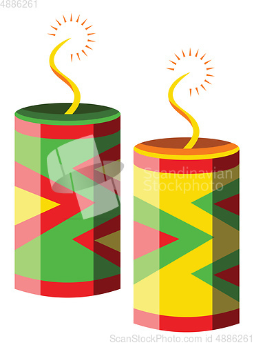 Image of Crackers for Chinese New Year celebrations vector illustration