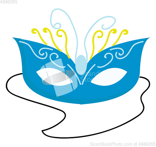 Image of Blue carnival mask vector illustration on white background 