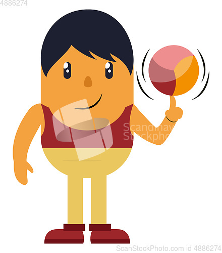 Image of Man spinning a ball, illustration, vector on white background.