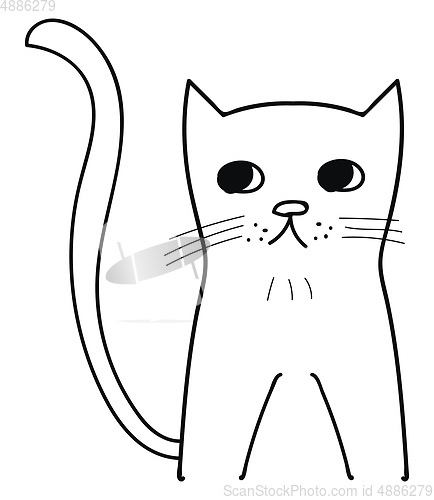 Image of Sad kitty illustration vector on white background 