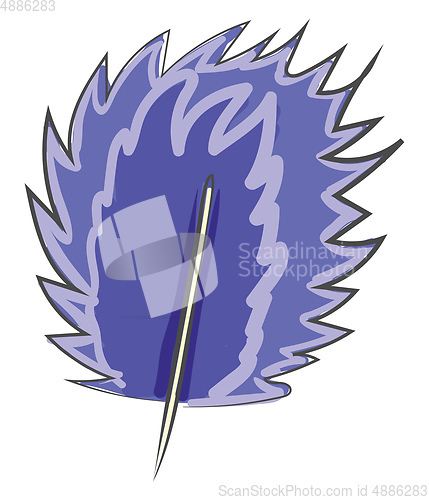 Image of A fresh blue feather vector or color illustration