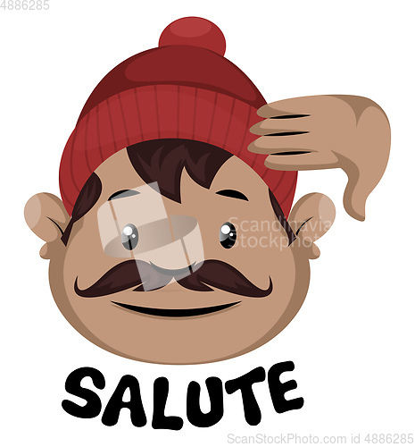 Image of Man is is showing salute with hand gesture, illustration, vector