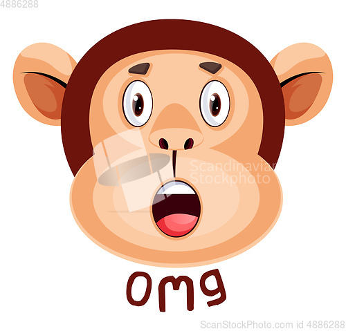 Image of Monkey is having negative surprise, illustration, vector on whit