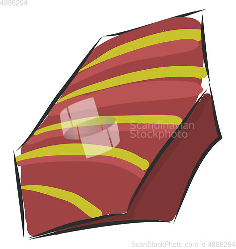 Image of Brown and yellow wrapped candy vector illustration on white back