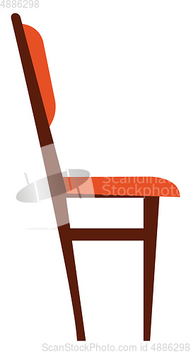 Image of Wooden chair with brown cushion vector or color illustration