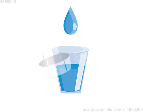 Image of Glass filled with clear water vector or color illustration
