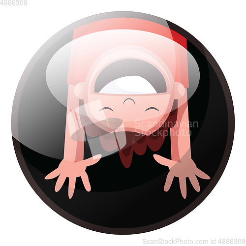 Image of Cartoon character of child hanging upside down vector illustrati