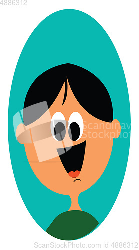 Image of A portrait of a happy boy vector or color illustration