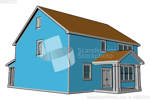 Image of A farmhouse vector or color illustration