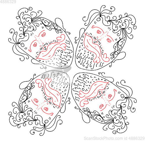 Image of Person hearted hearty head pattern ornament for valentine day fo