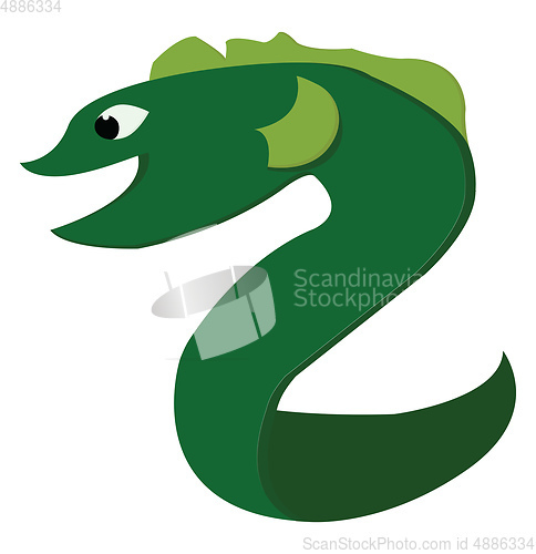 Image of A large green eel vector or color illustration