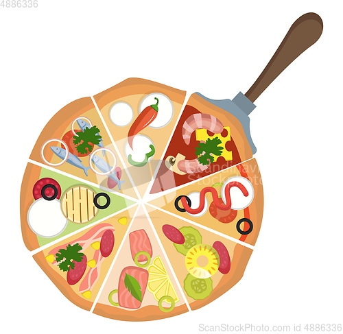 Image of Different kinds of pizzaPrint