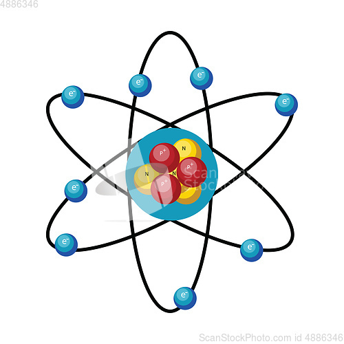 Image of Simple atom design vector illustration on white background.