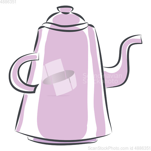 Image of Pink teapot vector illustration on white background