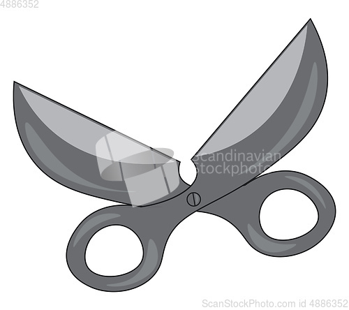 Image of Big open scissors vector or color illustration