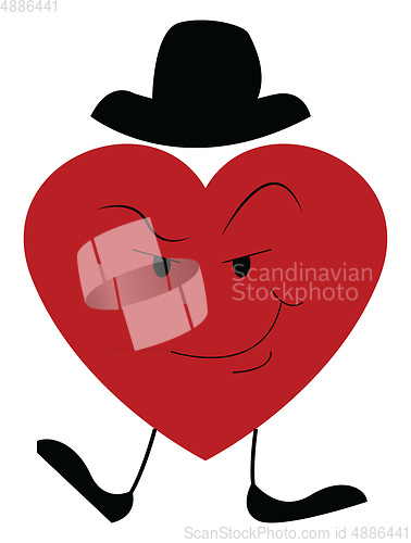 Image of The suspicious red big heart vector or color illustration