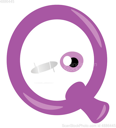 Image of Alphabet Q as a penguin like figurine vector or color illustrati
