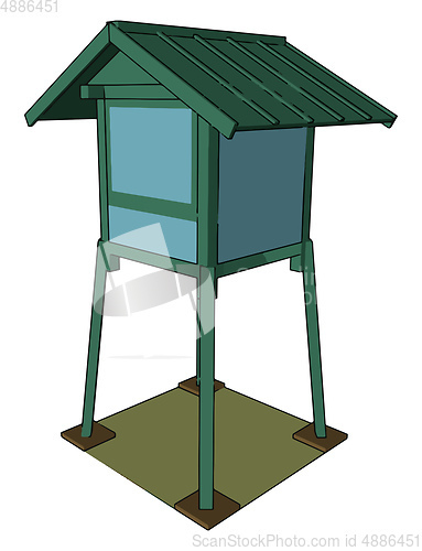 Image of A hunting tower vector or color illustration