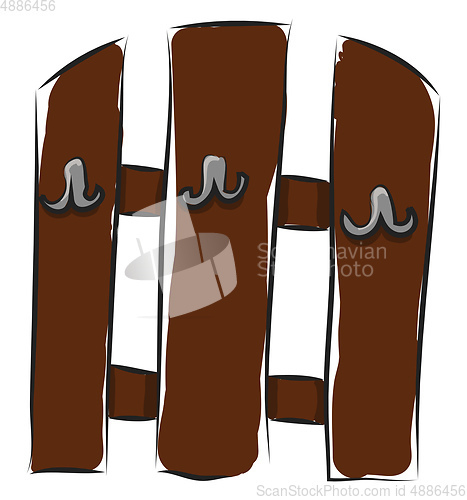 Image of Simple brown coat hanger vector illustration on white background