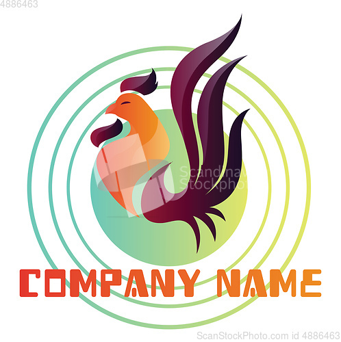 Image of Colorful rooster logo vector illustration on a white background