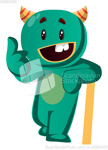 Image of Green monster is in very casual mood vector iillustraion