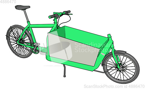 Image of A dual purpose cycle with trolley vector or color illustration