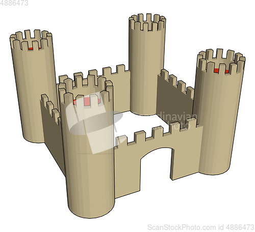 Image of A fairy tale castle vector or color illustration